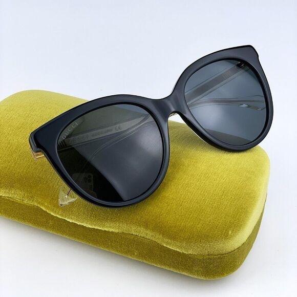 NEW GUCCI GG0565S 001 Black Crystal Grey Cat Eye Women Sunglasses - Picture 2 of 12